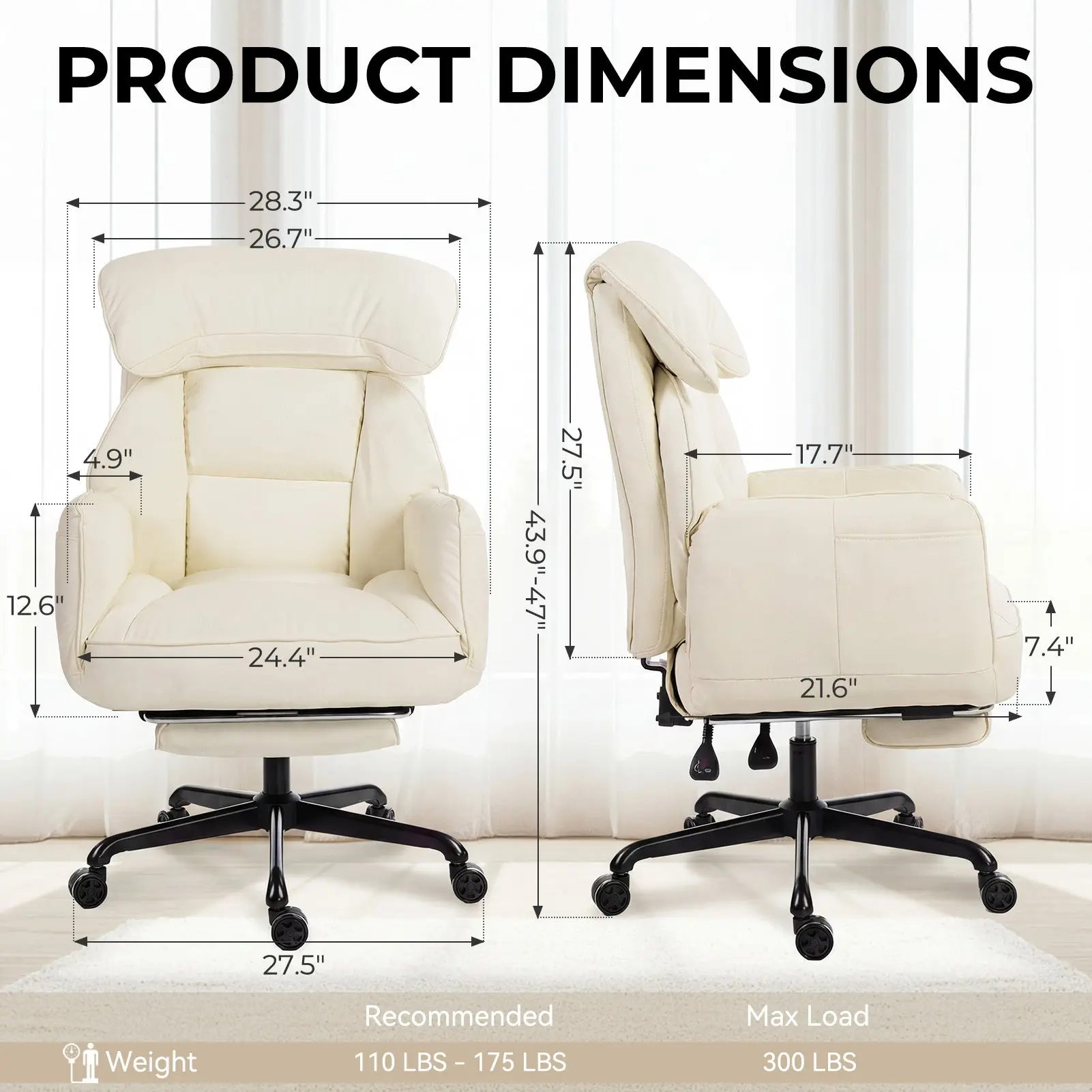 CROSS LEG OFFICE SERIES 66B2 (Cream) - Image 3