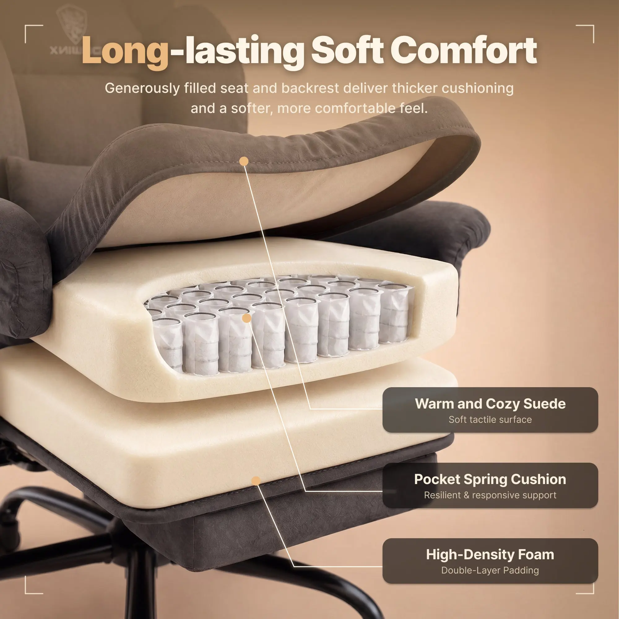 Dowinx Executive Office Chair QL-66B6 Grey - Image 4