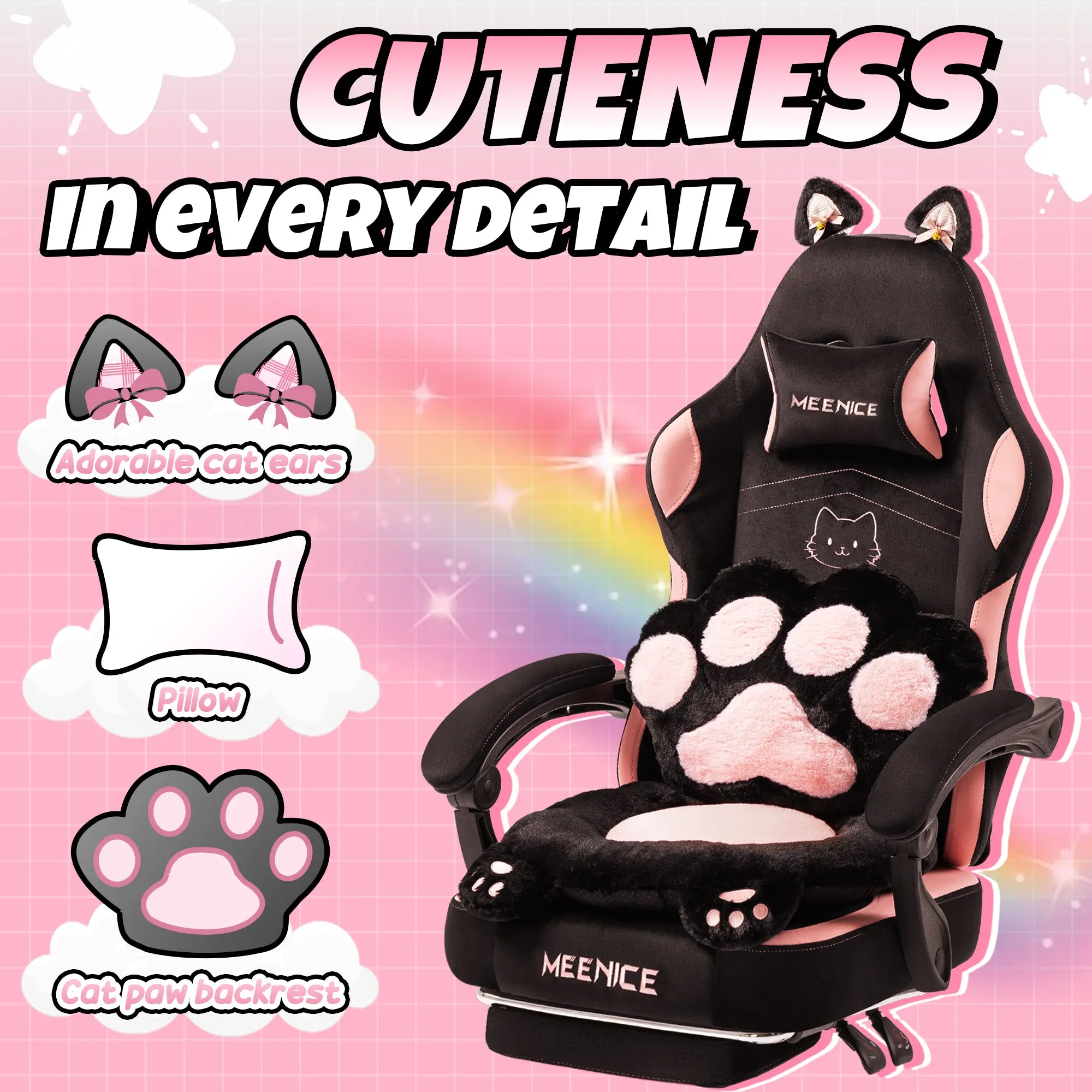 Dowinx Cute Series 88D52 Black and Pink - Image 4