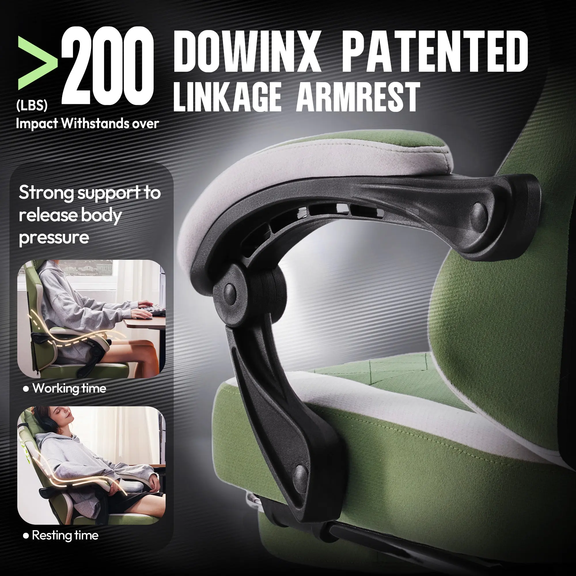 ERGONOMIC SERIES 6650F-Green - Image 6