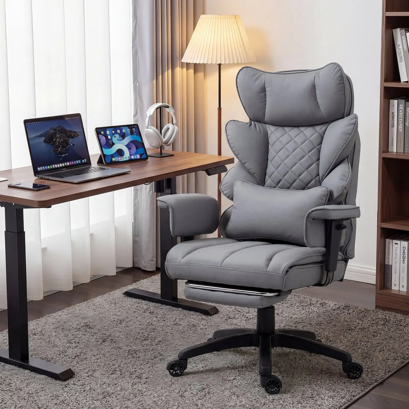 EXECUTIVE OFFICE SERIES 66B1 with 90°–135° Recline Range (PU Leather, Grey) - Image 6