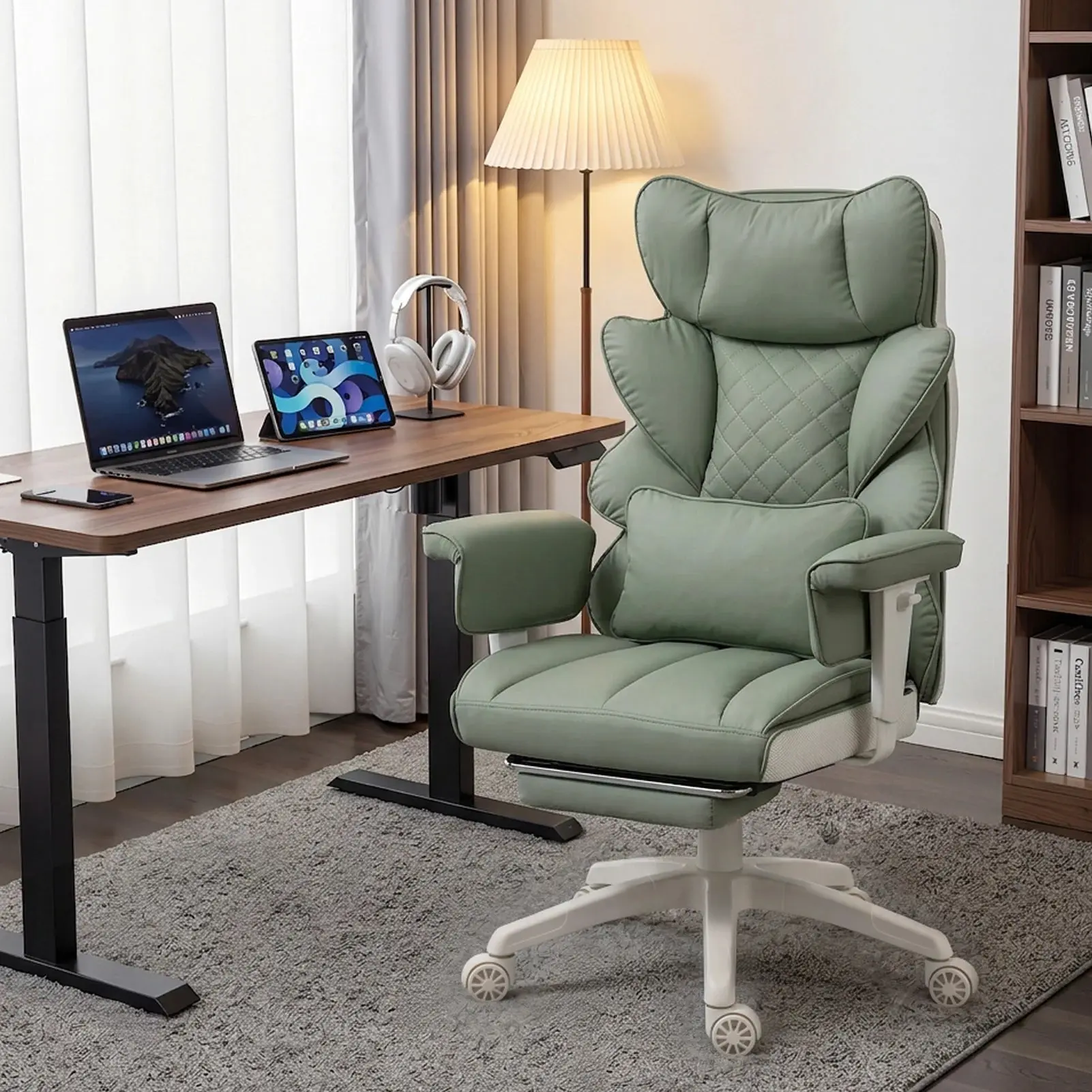 EXECUTIVE OFFICE SERIES 66B1 with 90°–135° Recline Range (PU Leather, Green) - Image 6