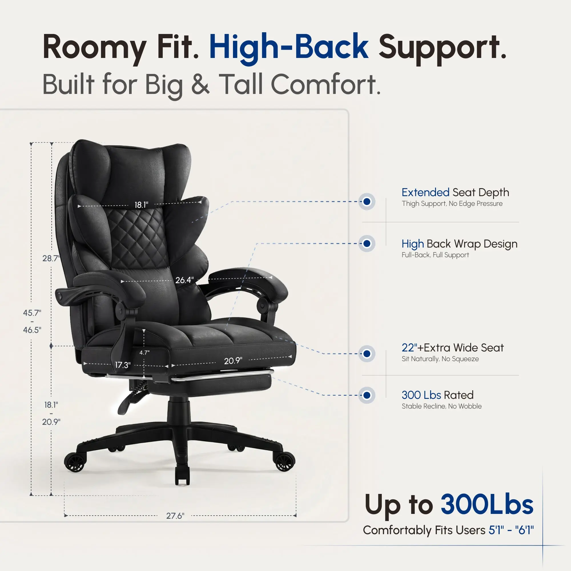 Executive Office Series 66B1A(Fabric Black) - Image 6