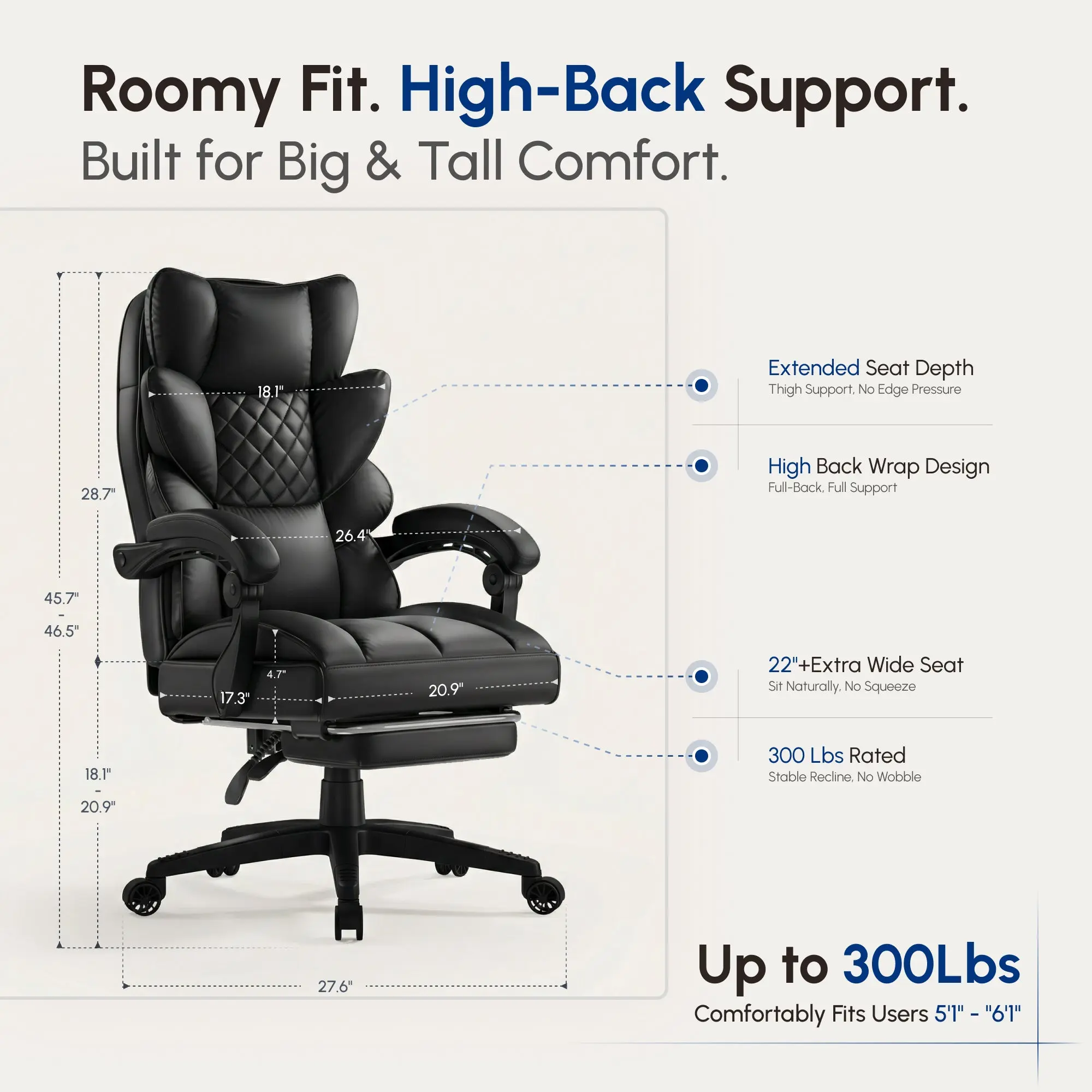 Executive Office Series 66B1A(PU Leather Black) - Image 6