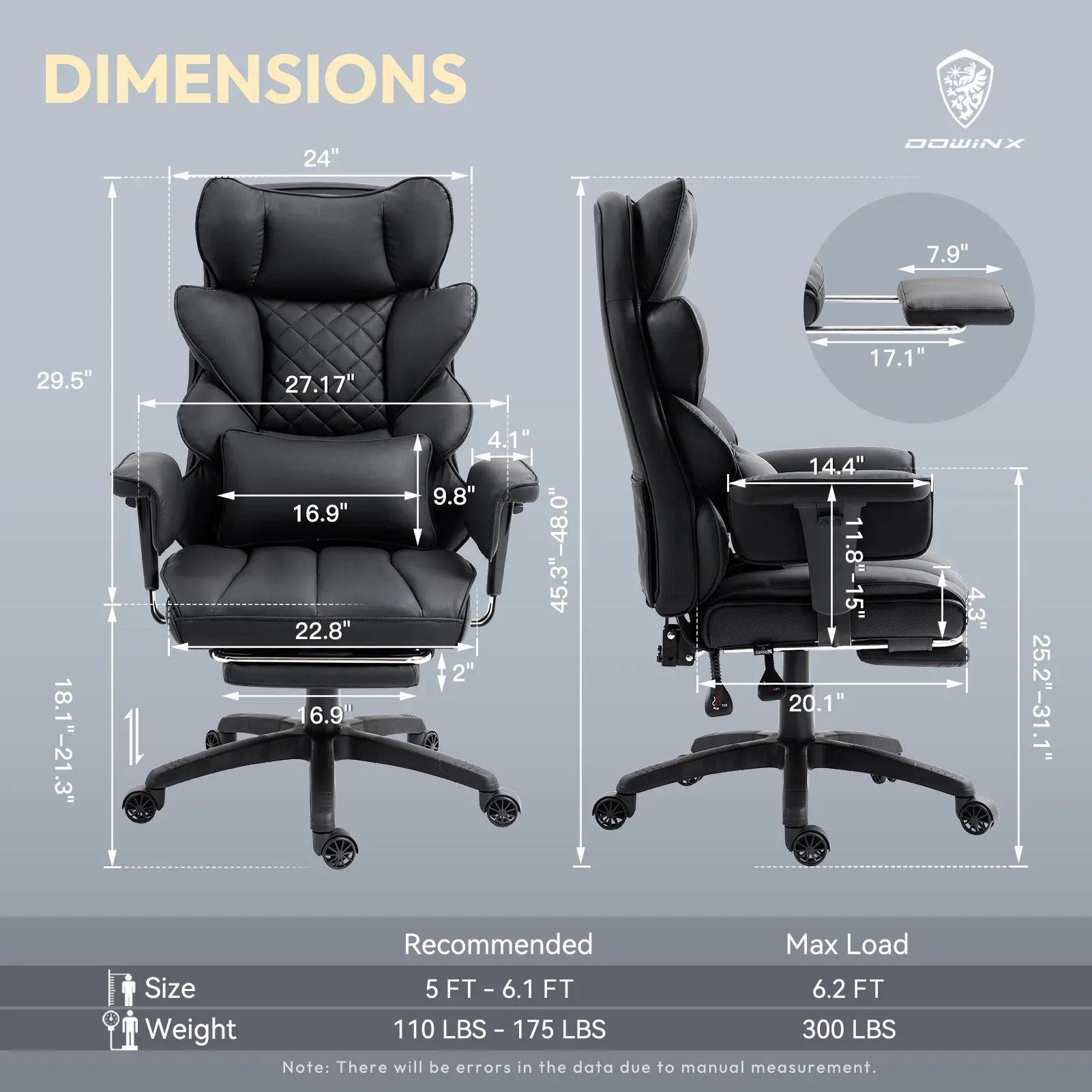 EXECUTIVE OFFICE SERIES 66B1 – 90°–135° Recline Range (PU Leather, Black) - Image 3